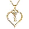 TINGN Collana con Ciondolo a Cuore da Donna, Catena a Cuore in Oro con Lettere Gioielli Catena con Iniziale B da Donna in Oro Regalo da Donna per Le Donne MaMa Fidanzata Compleanno Natale Regali Donna