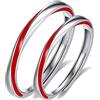 Helen de Lete, Anello regolabile in argento Sterling S925, con fascia Mobius con linea rossa Schicksal, Argento sterling