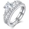starchenie Starnny Anello Donna Argento 925,Anello Coppia Set Fidanzamento with 1.25 Carat AAA Cubic Zirconia per lei,22