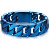 COOLSTEELANDBEYOND Maschile Stile, Acciaio Inossidabile Blu Grande Barbozzale Braccialetto, Bracciale da Uomo