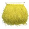 Sowder, orlo sfrangiato con piume di struzzo con nastro di raso per abito, per cucito, artigianato, costumi, decorazioni, confezione da 1,8 m Yellow