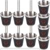 saijer Bicchieri in Acciaio Inox, Saijer 10 Pezzi Mini Bicchieri Shot 30ml Bicchierini da Shot in Acciaio Inox Bicchierini Liquore Collane di Addio al Nubilato Bicchieri da Shot Impilabili Bicchieri da Amaro