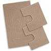 EmporioHome Tappeto 3 Pezzi Bagno Rettangolare in Cotone Scendi Doccia Alta QualitA' Made in Italy (beige)