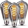 KANQIAO LED Lampadina Vintage Edison E27 Dimmerabile 6W Giallo Caldo - Ideale per Illuminazione Retrò in Casa, Café, Bar (ST64 YHS)