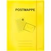 K3T Cartellina DIN A4 in cartone resistente, colore giallo, con ampio elastico e 3 alette interne
