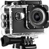 Yosoo Health Gear K1080HD Action Camera da 12 MP, Videocamera Subacquea Fotocamera Impermeabile, Videocamera Subacquea Impermeabile Bici da Esterno Subacquea Sport Action Camera (BLACK)