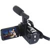 Sxhlseller Videocamera Portatile con Microfono Esterno, Videocamera per Vlogging Full HD, Funzione Antishake, connettività USB HD MI, Batteria Ricaricabile per Foto e Video Ovunque, Ottimo