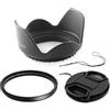 BOtizr 77mm 77mm paraluce fiore + filtro UV + copriobiettivo for Canon, for Nikon 70-200,24-70,24-105 DSLR
