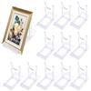 Mikihat 12 Pezzi Espositori per Piatti in Acrilico, Supporto Cavalletto Decorativo Regolabile Trasparente, Porta Piatti da Esposizione, Supporto per Espositore per Foto Piatti Cornici Libri Cucina