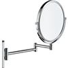Duravit Specchio cosmetico codice D, Specchio ingranditore con ingrandimento 1x/3x, Specchio da Trucco Girevole a 360°, Montaggio a Parete, Cromato, 203x330x310 mm