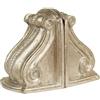 Biscottini Fermalibri per mensole Argento L23,5xPR12,5xH18,5 cm - Reggi libri per mensole - Fermalibri legno - Ferma libri per libreria con finitura oro