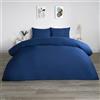 OHS Set copripiumino matrimoniale Pinsonic, biancheria da letto di lusso, ultra morbido, decorativo, in rilievo, per letto matrimoniale con federe, blu navy