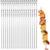 Hostelnovo 6 Spade Inox Grande - 43 cm - Pezzo per Spiedini Barbecue in Acciaio Inox - Per Arrostire Spiedini di Carni e Verdure - Resistente - Hostelnovo