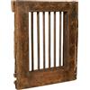 Biscottini Finestra Antica Legno massello 61,5x8,5x73,5 cm - Finestre in Legno Decorative e Funzionali - Finestra Vintage Legno