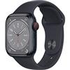 Apple Watch Series 8 (GPS + Cellular, 41mm) Smartwatch con cassa in alluminio color mezzanotte con Cinturino Sport color mezzanotte - Regular. Fitness tracker, app Livelli O₂, resistente all'acqua