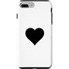 Heart Black Color On Tee Custodia per iPhone 7 Plus/8 Plus Colore Nero Cuore Su T-shirt Bianca