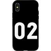 Sportswear Custodia per iPhone X/XS Numero 02 | Numero due | Numero 2 (anteriore e posteriore)