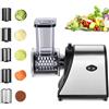 Nictemaw Tagliaverdure elettrico, 250 W, in acciaio inox, grattugia per formaggio, grande calibro aggiornato, multifunzione, con 5 lame per verdure diverse (L)