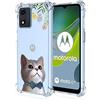 COMAKU Custodia per Motorola Moto E13, in morbido TPU, con motivo a rilievo, colore: Trasparente - Gatto Fresco