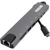 PROLINX - Hub USB 8 in 1, Adattatore USB C 3.0 e 3.1, Porte USB-C PD, HDMI 4K -2K, Ethernet 100 Mbps e 2 porte USB ad alta velocità | Lettore di schede SD/TF