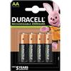 Duracell 4X Duracell AA Ricaricabile 2500 mAh (1 Blister Da 4 Batterie) 4 Pile Stilo Ricaricabili (HR6/DX1500)