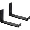 MLOQI 2 Pezzi Staffe per Mensole Pesanti Industrial, Reggimensola Legno, Reggi Mensola da Muro, Staffe a L, 5 mm di Spessore con Viti (15 cm)