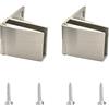 UFURMATE Cerniera per Porta in Vetro, 2 Pezzi in Lega di Zinco Senza Cornice, 90 Gradi con Morsetto e Viti (Spessore 3-5 mm, Spazzolata)
