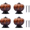 NAKUPENDA Manopole per Mobili in Ceramica 4Pcs Pomelli per Ceramica Zucca Vintage Maniglie per Armadi Manopole in Ceramica per Cassetti dell'armadio da Cucina (Arancione)