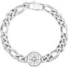 GAVU Bracciale Acciaio Inox Uomo, Bracciale Surfista da Uomo con Rosa dei Venti 22cm