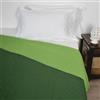 Corredocasa Trapuntino Copriletto Singolo, Made in Italy - Trapuntato Doubleface Mezza Stagione, Coperta Bicolore Primaverile in Morbida Microfibra (Verde Scuro/Verde Chiaro)