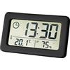 DAZZLEEX Termometro digitale Misuratore di Umidità Temperatura Ambiente Interno LCD Igromete con Semplice orologio Nero