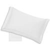 Russo Tessuti Coppia 2 Federe Guanciali con Volant 3 Volani Bianco Biancheria Hotel 100% Cotone