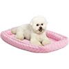 MidWest Homes for Pets Letto per cani taglia piccola o gatti, lungo 55,9 cm in pile, bordo imbottito, adatto delle gabbie da 55,9 cm, rosa, adatto a lavatrice/asciugatrice, 40322-PS