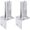 Alberts GAH-Alberts 663674 685690 - Set di 2 staffe per pali di recinzione a doppia asta, zincate a caldo, 60 x 40 mm