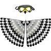 Proumhang Costume per bambini con ali di uccello per età da 3 a 8 anni,gufo di uccello e maschera di pavone vestito da gufo, maschera per occhi e ali di feltro,Halloween,Stile 9