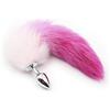 BONDAGERIE® Plug Anale con Coda gatto sextoy in Alluminio 100% Sicuro con Coda rosa, piccolo medio grande Dimensione: S