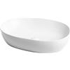 Ceramica azzurra Lavabo Circle appoggio 60x40 senza foro ovale in ceramica bianco lucido di Ceramica Azzurra