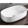 ART CERAM Lavabo Cognac appoggio cm. 55x35 senza foro in ceramica bianco lucido - Cod. Articolo: COL00301
