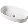 ART CERAM Lavabo Cognac appoggio cm. 68x35 senza foro in ceramica bianco lucido - Cod. Articolo: COL00501