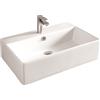 ART CERAM Lavabo Quadro sospeso/appoggio cm. 65x48 in ceramica bianco lucido - Cod. Articolo: QUL00301