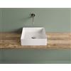 ART CERAM Lavabo Scalino appoggio cm. 38x38 salvaspazio in ceramica bianco lucido - Cod. Articolo: SCL00101