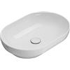 Ceramica globo Lavabo T-Edge appoggio/incasso 60x41 senza foro bianco lucido di Ceramica Globo