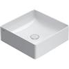 Ceramica globo Lavabo T-Edge appoggio salvaspazio cm. 42 quadrato in ceramica bianco lucido di Ceramica Globo