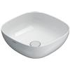 Ceramica globo Lavabo T-Edge appoggio salvaspazio cm. 42 stondato in ceramica bianco lucido di Ceramica Globo