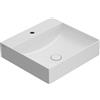 Ceramica globo Lavabo T-Edge appoggio/sospeso cm. 50x47 in ceramica bianco lucido di Ceramica Globo