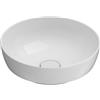 Ceramica globo Lavabo T-Edge appoggio/incasso salvaspazio cm. 37 in ceramica bianco lucido di Ceramica Globo