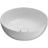Ceramica globo Lavabo T-Edge appoggio salvaspazio cm. 45 tondo in ceramica bianco lucido di Ceramica Globo