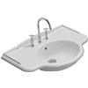 CERAMICA GLOBO Lavabo Paestum sospeso/su gambe cm. 90x56 particolare in ceramica bianco lucido - Cod. Articolo: PA056.BI