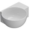 Ceramica globo Lavabo T-Edge appoggio/sospeso 40x32 in ceramica bianco lucido di Ceramica Globo
