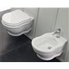 CERAMICA GSG Sanitari Time sospesi cm 54 con sedile in legno - Cod. Articolo: TIWCSO000+TIBISO000+TICOPRLECCCR000